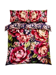 Joe Browns Navy Floral Blossom Cotton Sateen Reversible Duvet Set - Image 6 of 7