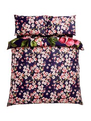 Joe Browns Navy Floral Blossom Cotton Sateen Reversible Duvet Set - Image 7 of 7