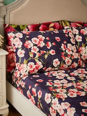 Joe Browns Navy Floral Blossom Fitted Sheet and Pillowcases - Image 1 of 3