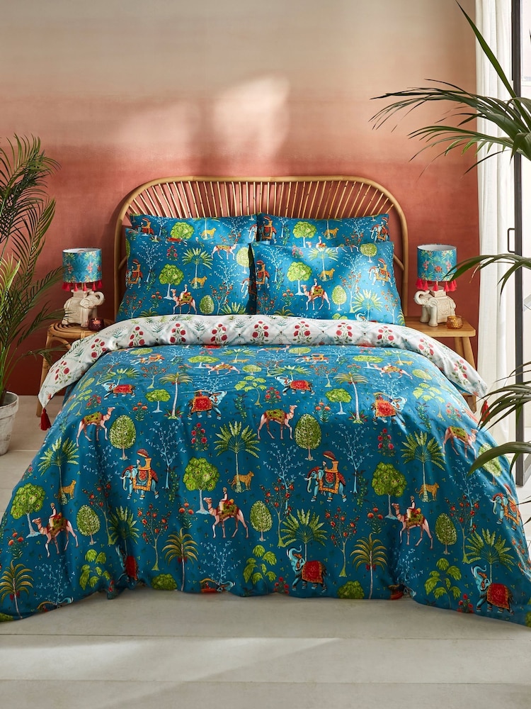 Joe Browns Cream Tropical Print Cotton Sateen Reversible Duvet Set - Image 2 of 7