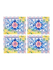 Joe Browns Set of 4 Blue Lemon Tile Print Placemats - Image 3 of 3