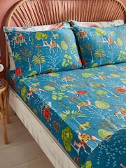 Joe Browns Blue Tropical Print Fitted Sheet and Pillowcases - Image 1 of 2