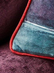 Joe Browns Aqua Cherry Blossom Landscape Reversible Velvet Cushion - Image 3 of 6