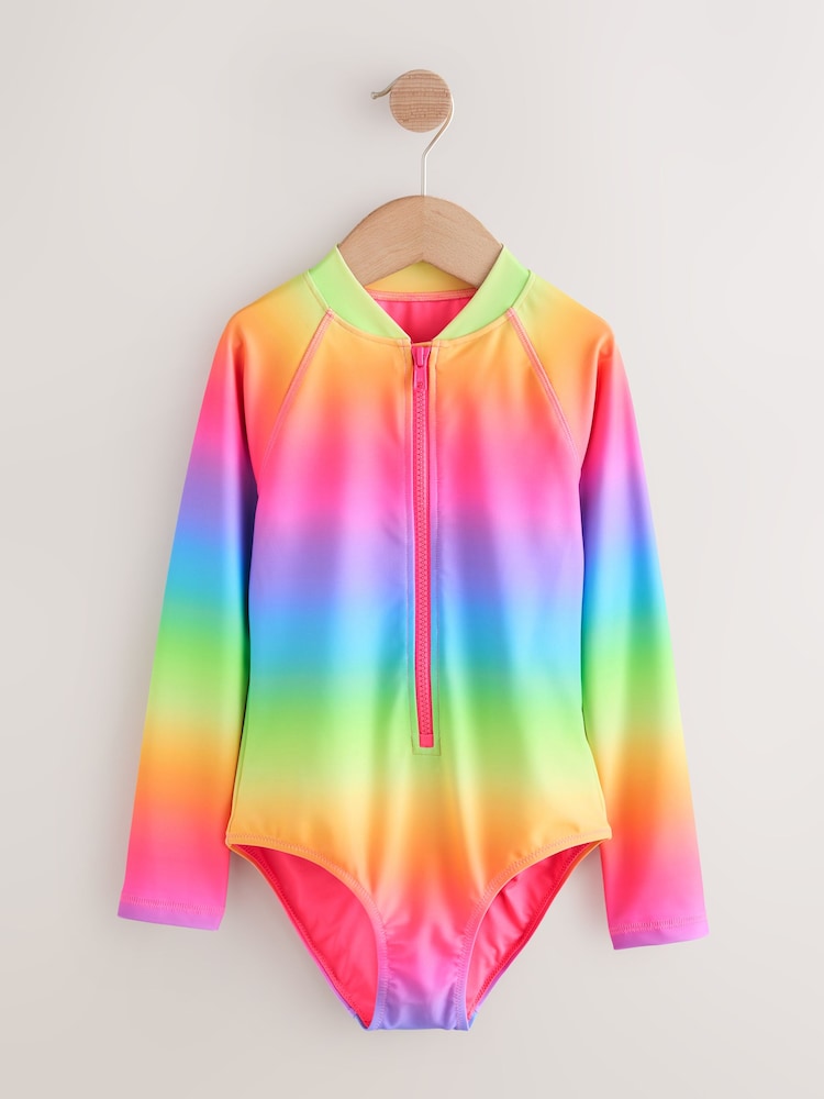 Rainbow Ombre Long Sleeve Sunsafe Swimsuit (3mths-16yrs) - Image 1 of 4 Rainbow Ombre Long Sleeve Sunsafe Swimsuit (3mths-16yrs) - Image 1 of 4