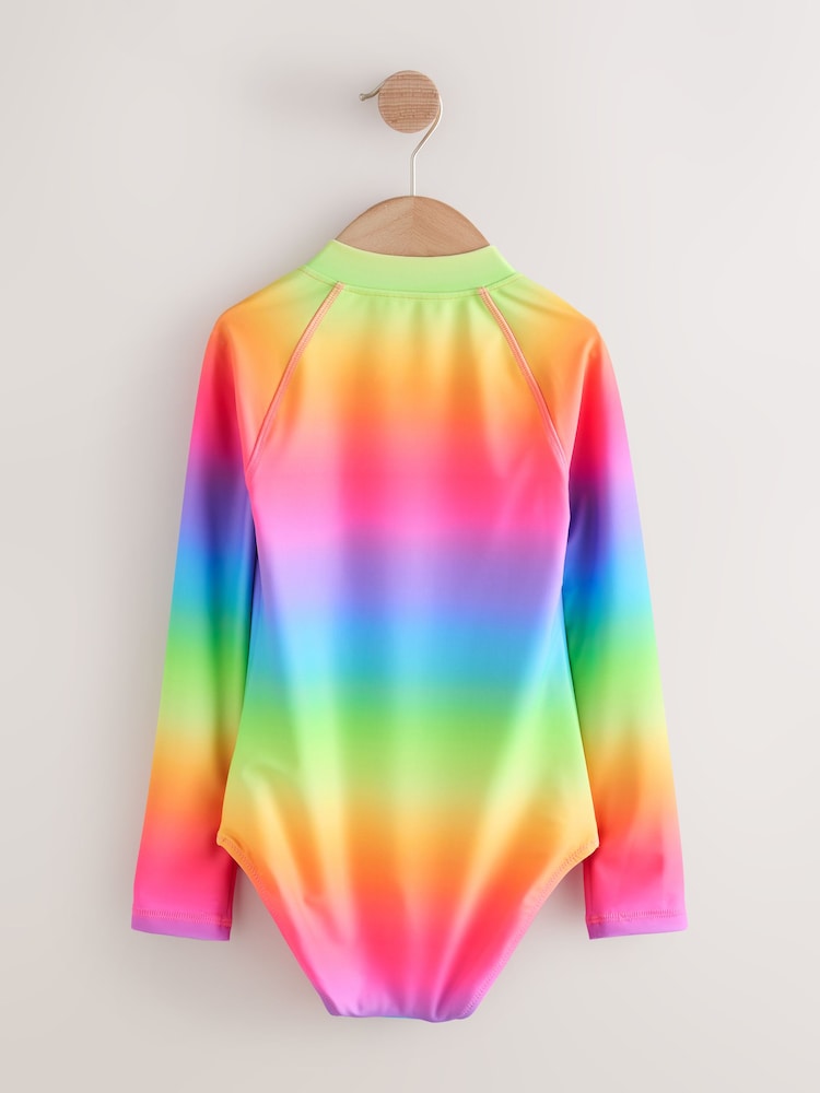 Rainbow Ombre Long Sleeve Sunsafe Swimsuit (3mths-16yrs) - Image 2 of 4 Rainbow Ombre Long Sleeve Sunsafe Swimsuit (3mths-16yrs) - Image 2 of 4