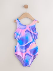 Purple Tie Dye Cutout Swimsuit (3-16yrs) - Image 5 of 8