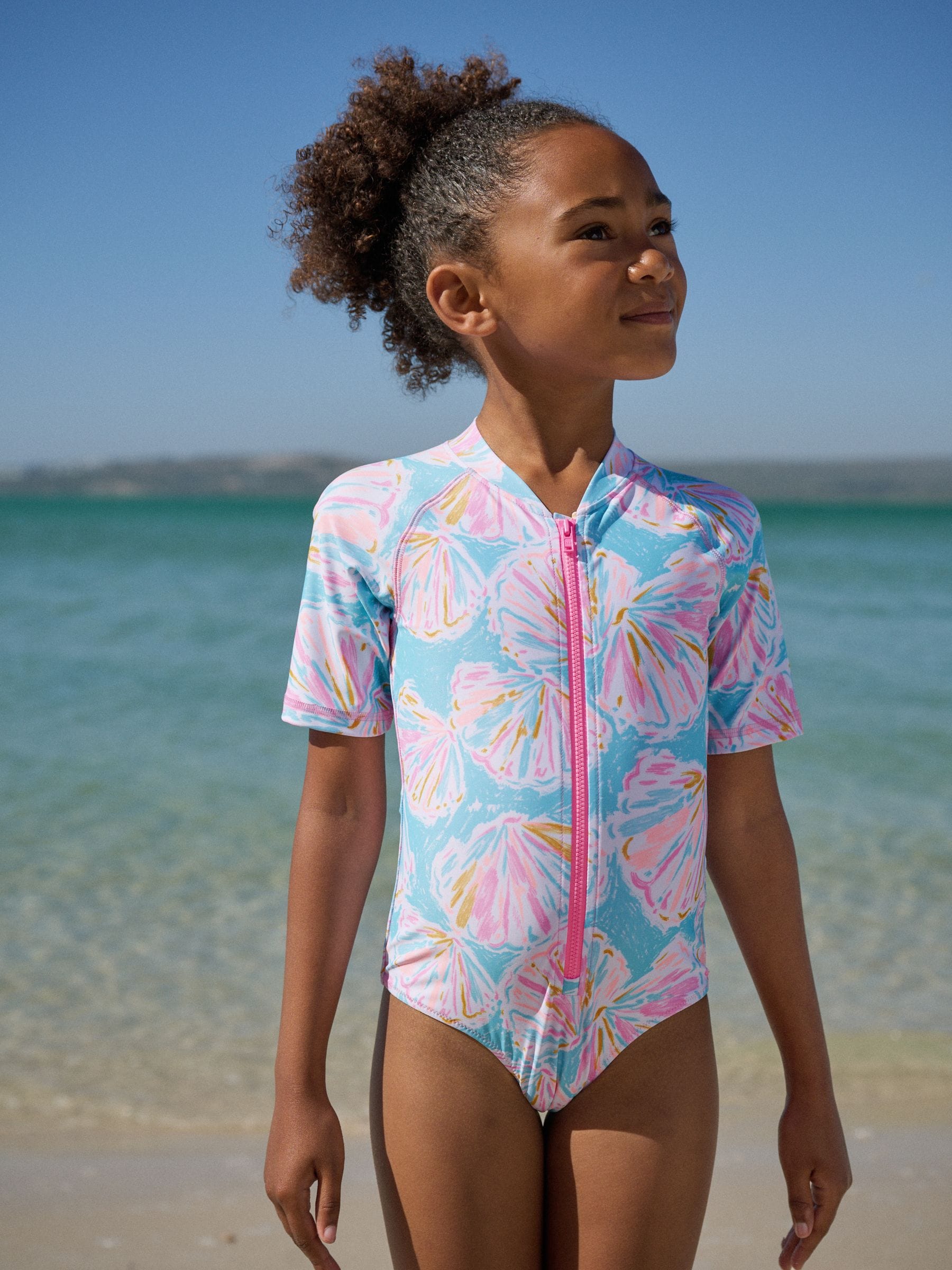 Buy Blue Shell Short Sleeved Sunsafe Swimsuit (3mths-16yrs) from