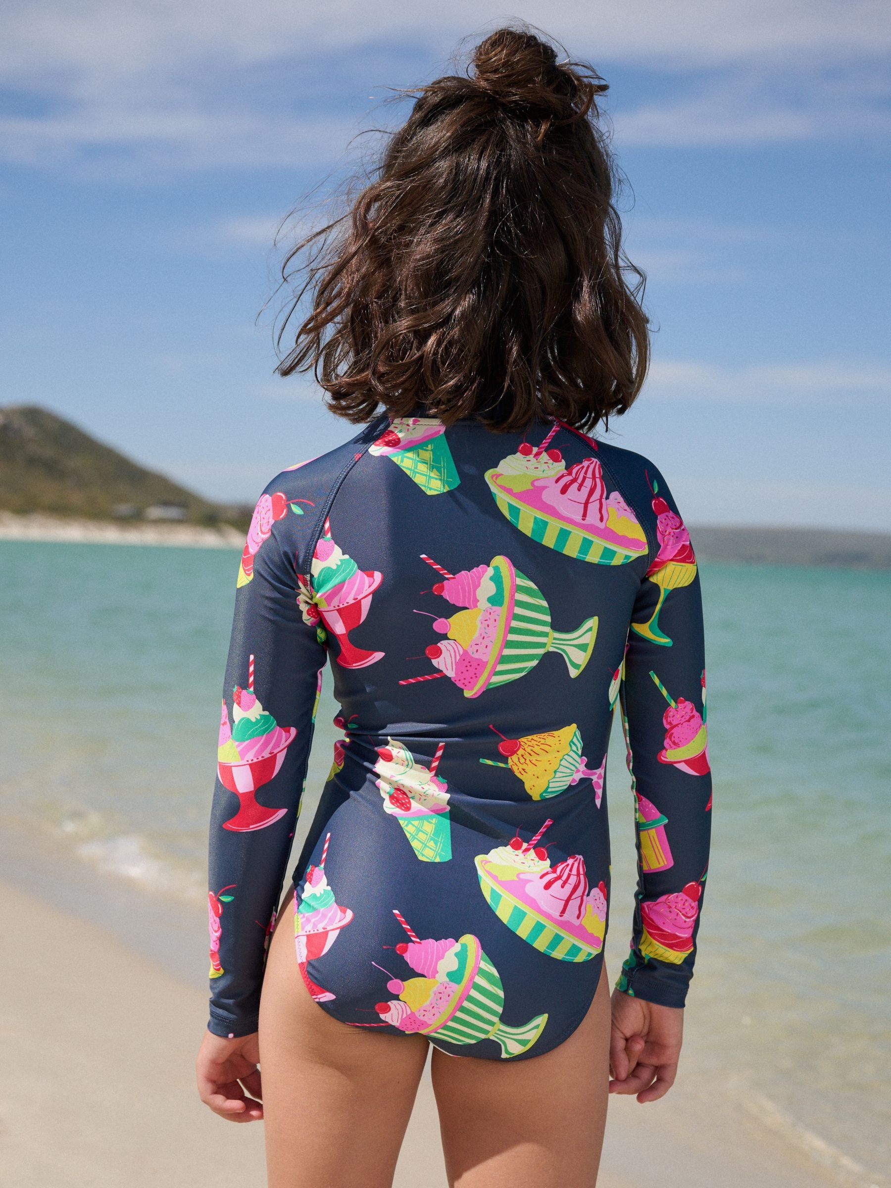 Buy Navy Blue Ice Cream - Long Sleeve Sunsafe Swimsuit (3mths