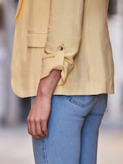 Sosandar Yellow Linen Blend Blazer - Image 4 of 5