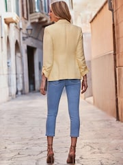 Sosandar Yellow Linen Blend Blazer - Image 5 of 5