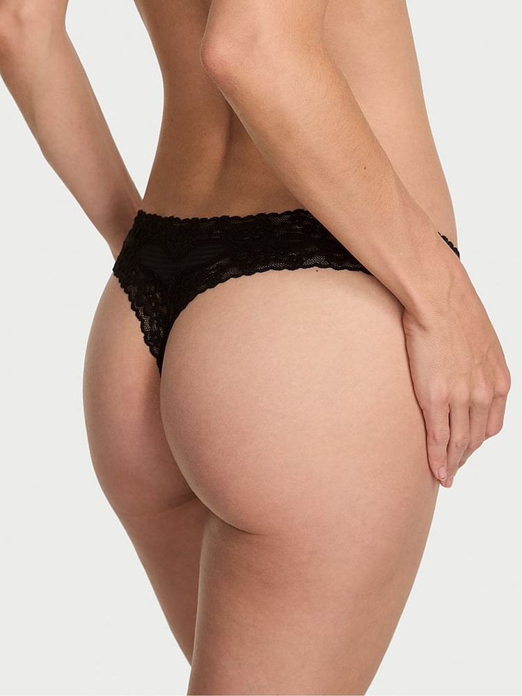 Victoria's Secret Black Thong Lace Waist Knickers - Image 2 of 2 Victoria's Secret Black Thong Lace Waist Knickers - Image 2 of 2