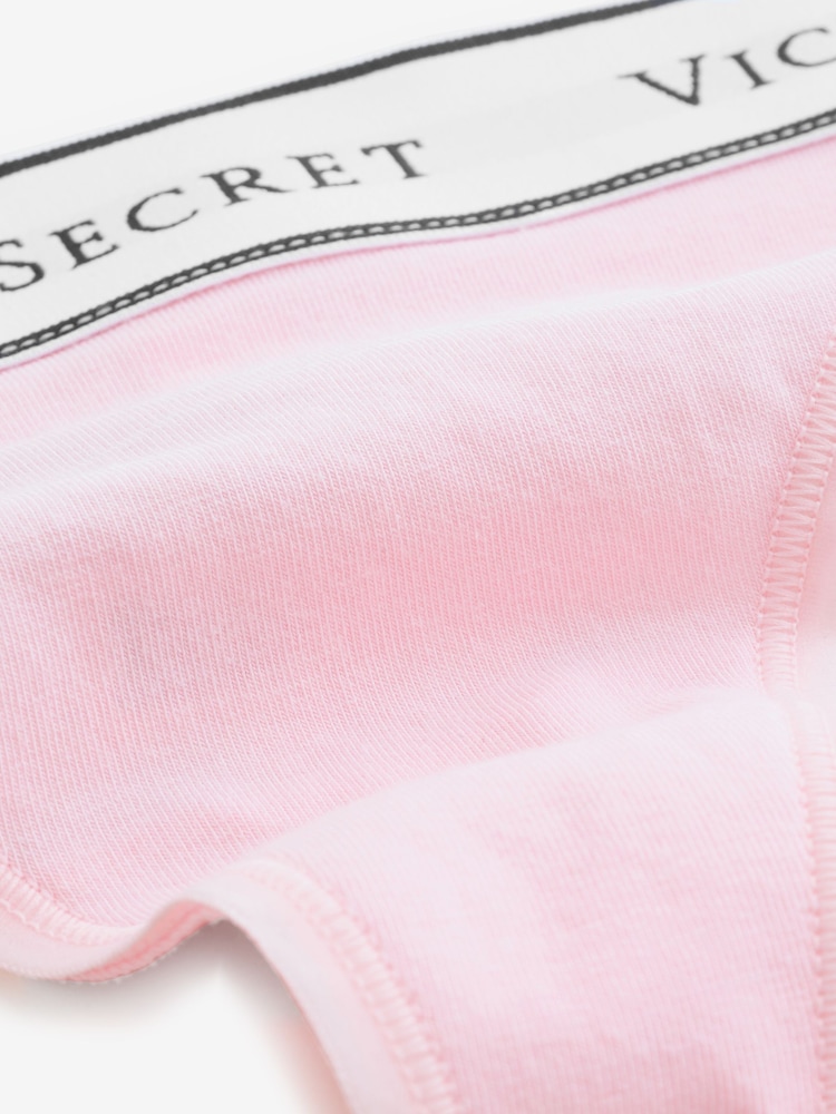 Victoria's Secret Black/Pink/Nude Thong Logo 4 Pack Knickers - Image 9 of 9