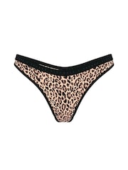 Victoria's Secret Natural Leopard Black Thong Knickers - Image 3 of 3