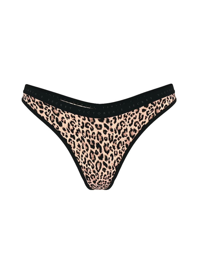 Victoria's Secret Natural Leopard Black Thong Knickers - Image 3 of 3
