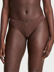 Victoria's Secret Ganache Nude Thong Lace Up Knickers - Image 1 of 5