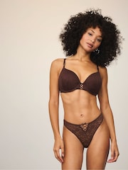 Victoria's Secret Ganache Nude Thong Lace Up Knickers - Image 3 of 5