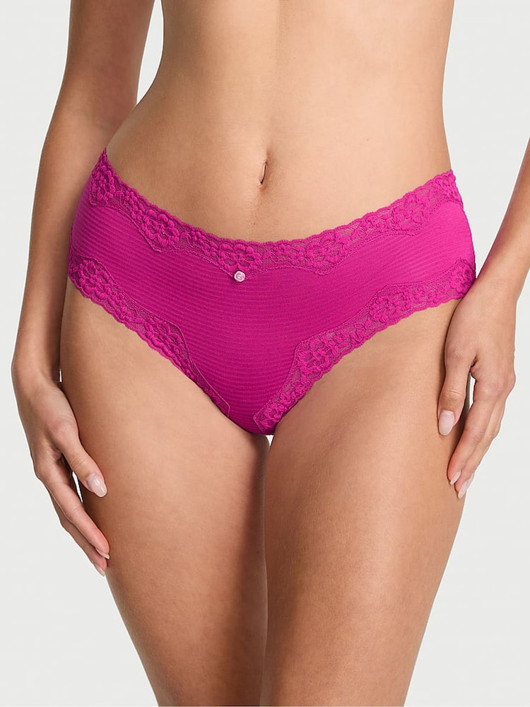 Victoria's Secret Allure Pink Cheeky Lace Waist Knickers - Image 1 of 2
