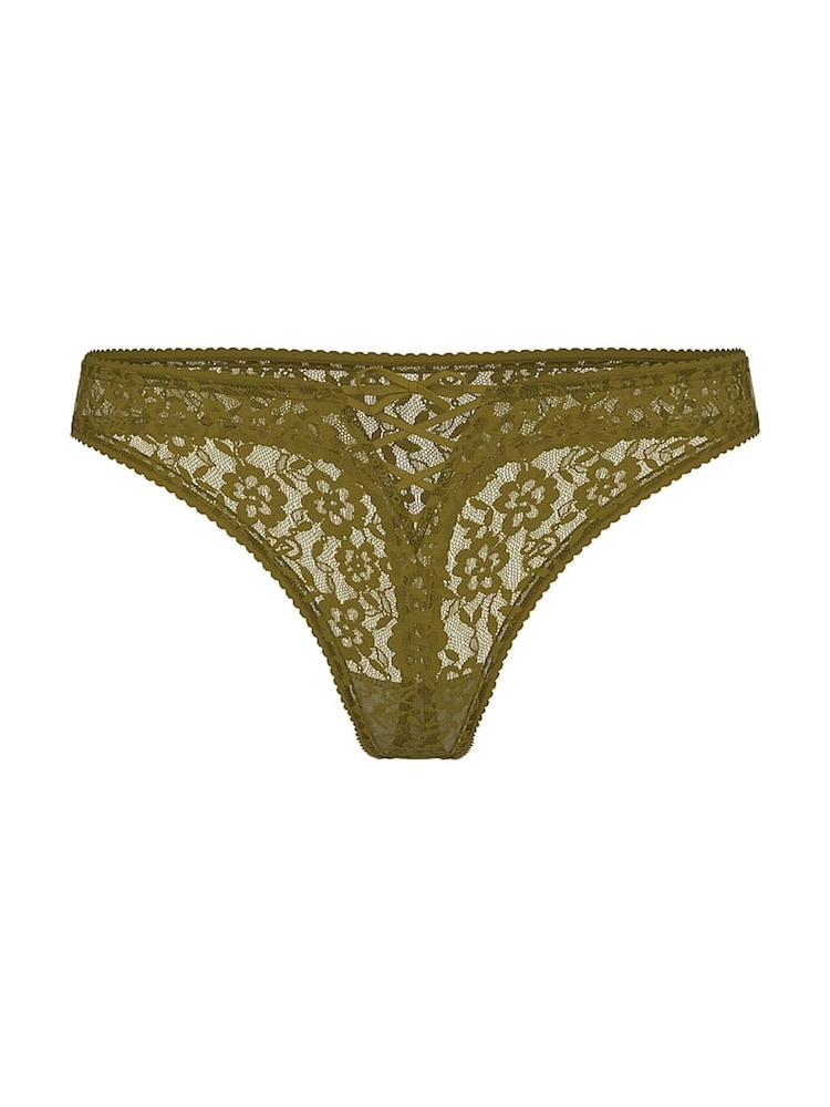 Victoria's Secret Green Chameleon Thong Lace Up Knickers - Image 4 of 4 Victoria's Secret Green Chameleon Thong Lace Up Knickers - Image 4 of 4