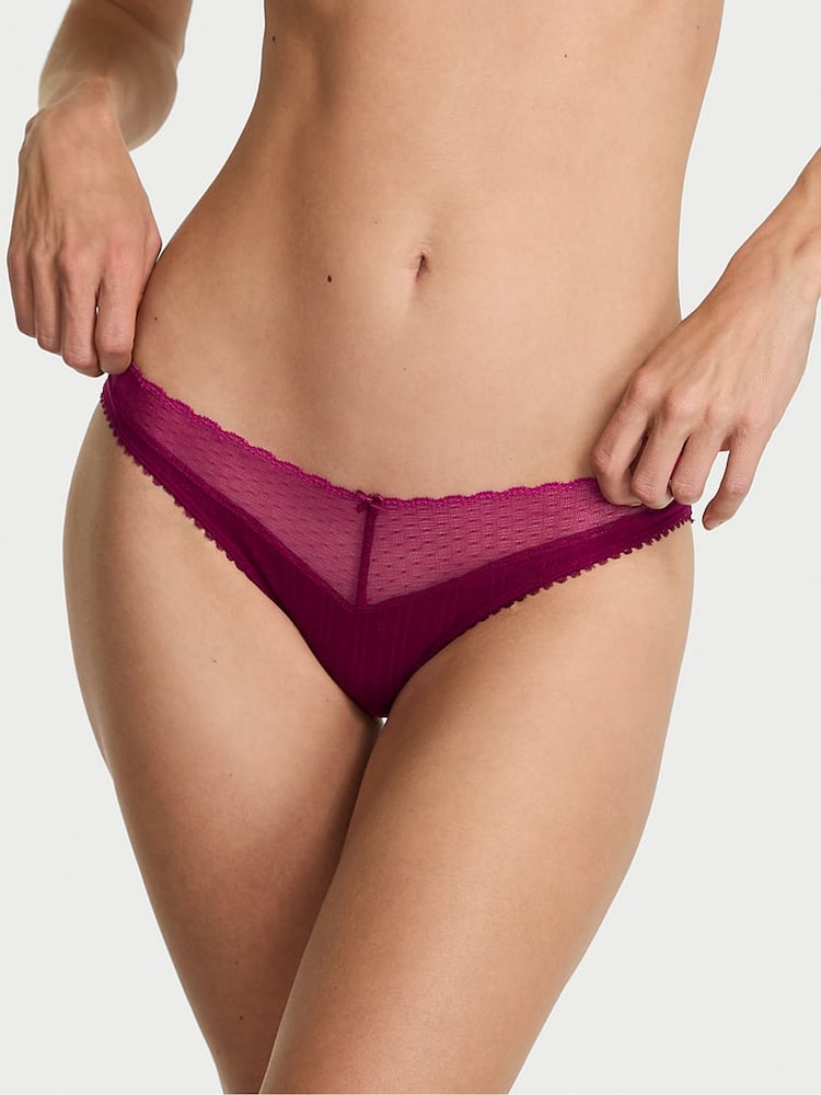 Victoria's Secret Fresh Jam Purple Bikini Pointelle Knickers - Image 1 of 2 Victoria's Secret Fresh Jam Purple Bikini Pointelle Knickers - Image 1 of 2