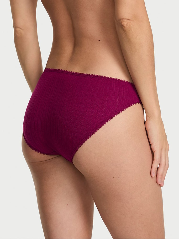 Victoria's Secret Fresh Jam Purple Bikini Pointelle Knickers - Image 2 of 2 Victoria's Secret Fresh Jam Purple Bikini Pointelle Knickers - Image 2 of 2