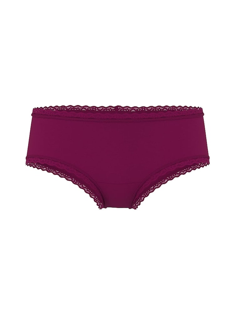 Victoria's Secret Fresh Jam Purple Cheeky Cotton Lace Trim Knickers - Image 3 of 3