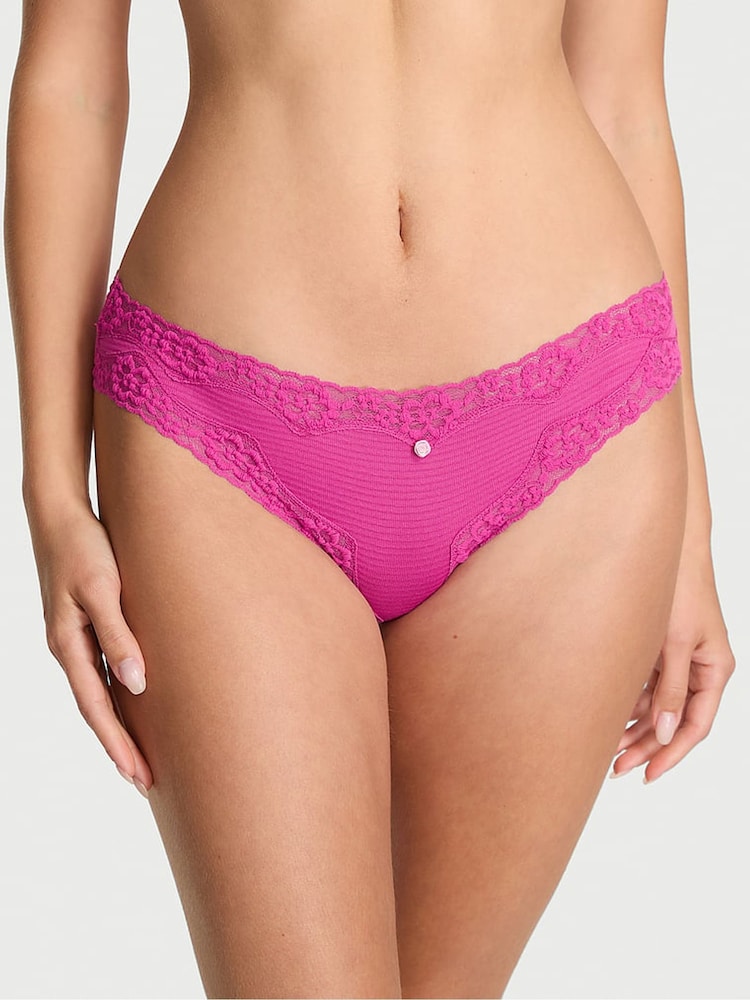 Victoria's Secret Allure Pink Bikini Lace Waist Knickers - Image 1 of 2 Victoria's Secret Allure Pink Bikini Lace Waist Knickers - Image 1 of 2