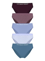 Victoria's Secret Red/Purple/Blue Bikini Knickers 5 Pack - Image 1 of 2