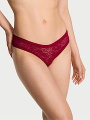 Victoria's Secret Red Lacquer Thong Lace Knickers - Image 1 of 3