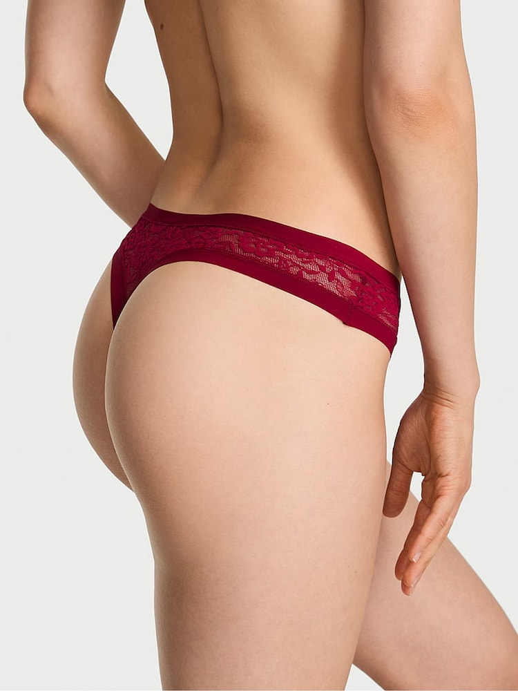 Victoria's Secret Red Lacquer Thong Lace Knickers - Image 2 of 3