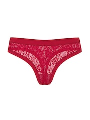 Victoria's Secret Red Lacquer Thong Lace Knickers - Image 3 of 3