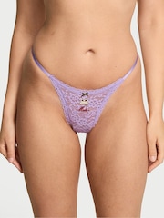Victoria's Secret Jasmine Shimmer Purple Milan Thong Knickers - Image 1 of 3