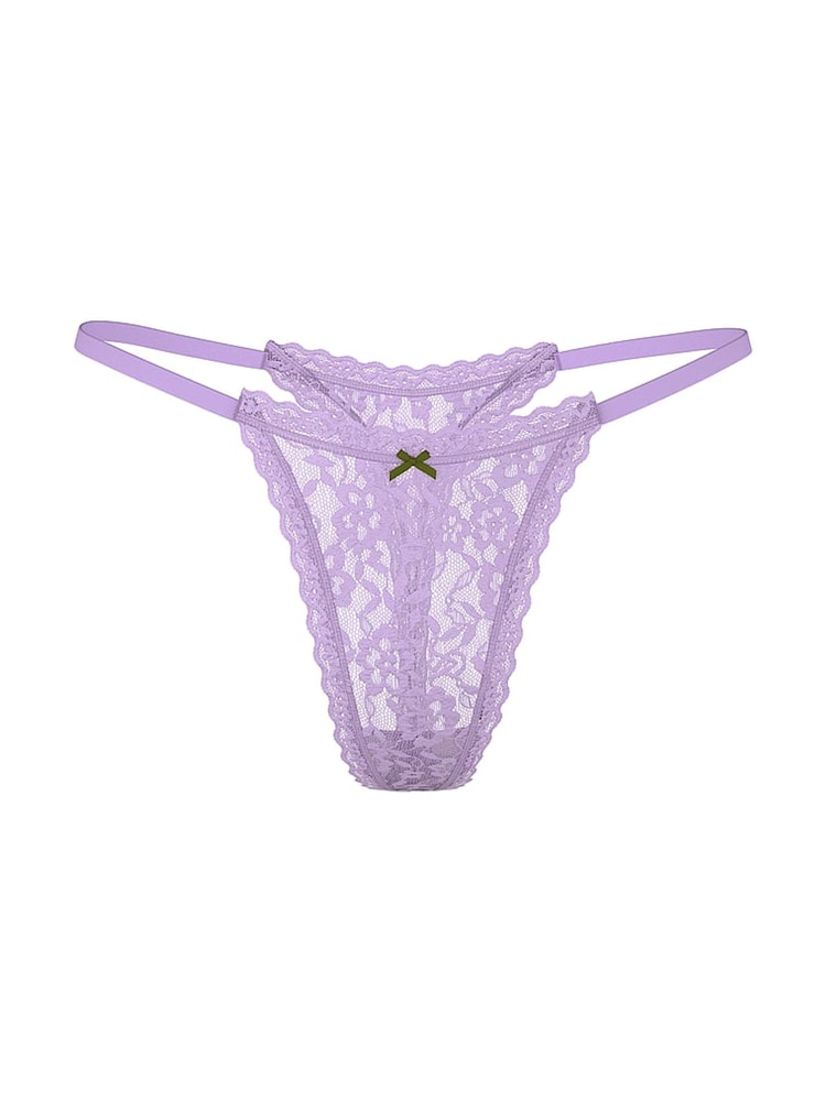 Victoria's Secret Jasmine Shimmer Purple Milan Thong Knickers - Image 3 of 3