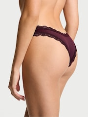 Victoria's Secret Winter Wine Red Lace Trim Brazilian Knickers - Image 2 of 4