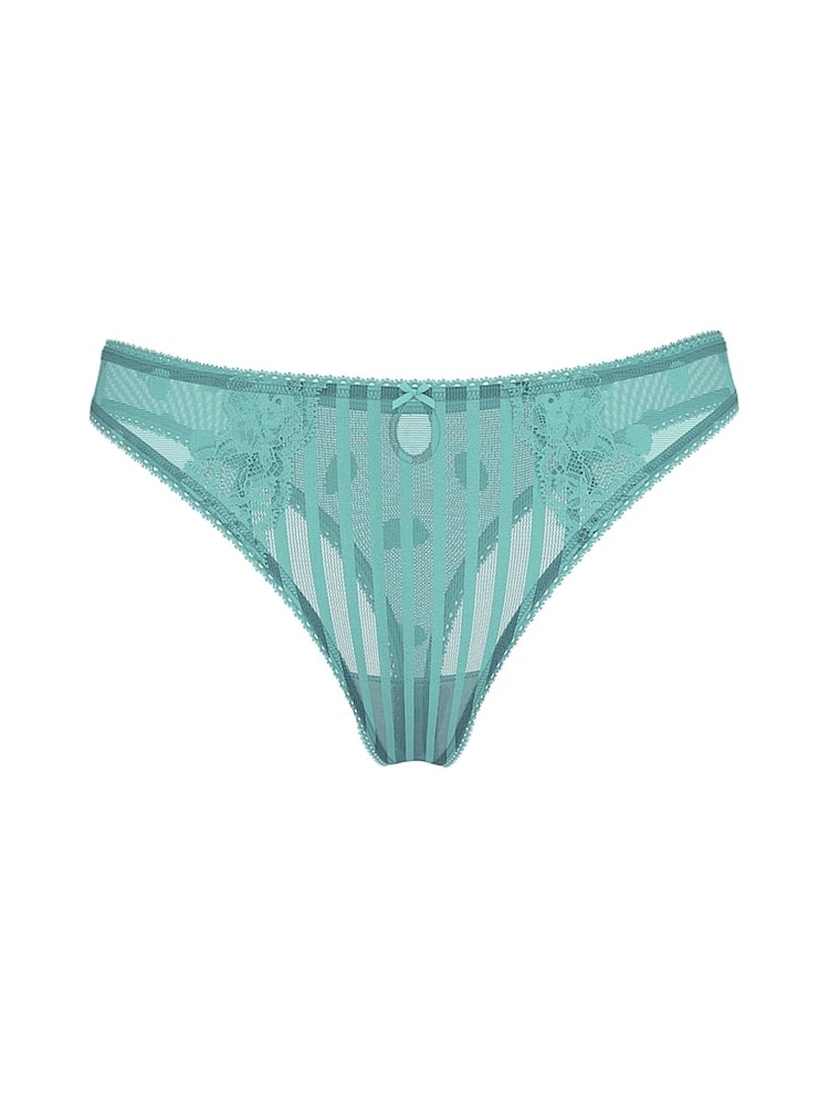 Victoria's Secret Dusty Turquoise Blue Thong Sheer Knickers - Image 3 of 3