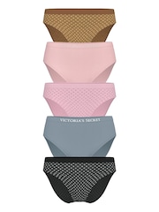 Victoria's Secret Brown/Pink.Blue/Black Brief Knickers 5 Pack - Image 1 of 2