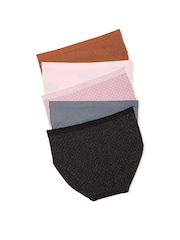 Victoria's Secret Brown/Pink.Blue/Black Brief Knickers 5 Pack - Image 2 of 2