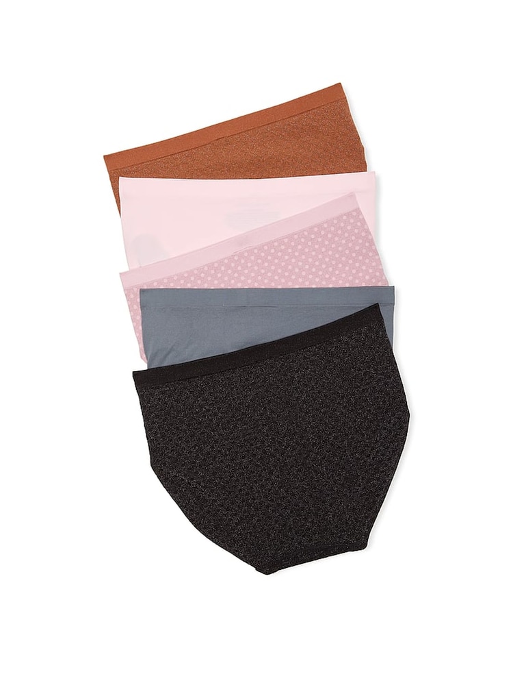 Victoria's Secret Brown/Pink.Blue/Black Brief Knickers 5 Pack - Image 2 of 2 Victoria's Secret Brown/Pink.Blue/Black Brief Knickers 5 Pack - Image 2 of 2