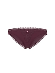 Victoria's Secret Winter Wine Red Lace Trim Bikini Knickers - Image 3 of 3