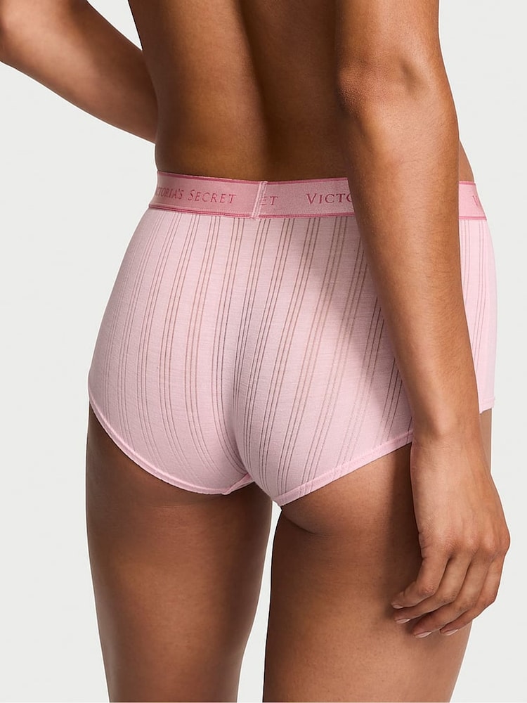 Victoria's Secret Pretty Blossom Pink Short Modal Logo Knickers - Image 2 of 2 Victoria's Secret Pretty Blossom Pink Short Modal Logo Knickers - Image 2 of 2