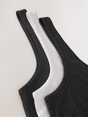 Black/White Rib Vests 3 Pack - Image 10 of 11