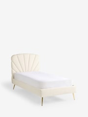 Relaxed Chenille Oyster Natural Sunray Single Bed Frame - Image 2 of 3