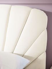 Relaxed Chenille Oyster Natural Sunray Single Bed Frame - Image 3 of 3