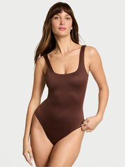 Victoria's Secret Ganache Brown FeatherSoft™ Square Neck Tank Bodysuit - Image 1 of 4