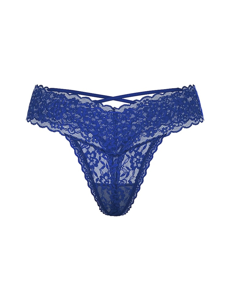 Victoria's Secret Royal Blue Thong Lace Strappy Back Knickers - Image 3 of 3 Victoria's Secret Royal Blue Thong Lace Strappy Back Knickers - Image 3 of 3