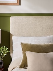 Chunky Weave Cream Natural Contemporary Upholstered Headboard - Image 2 of 4