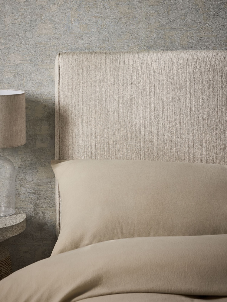 Tweedy Chenille Oyster Natural Contemporary Upholstered Headboard - Image 2 of 4
