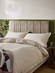 Monza Faux Leather Mink Brown Panelled Upholstered Headboard - Image 1 of 4