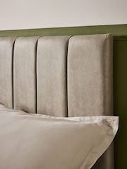 Monza Faux Leather Mink Brown Panelled Upholstered Headboard - Image 3 of 4