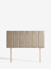 Monza Faux Leather Mink Brown Panelled Upholstered Headboard - Image 4 of 4
