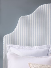 Patterned Emmett Stripe China Blue Grand Country Tall Upholstered Headboard - Image 2 of 3